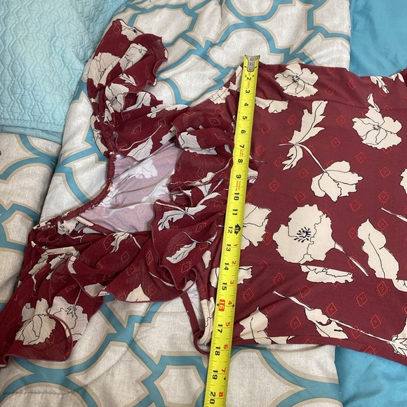 Free People Austyn One Piece Flare Leg Jumpsuit Floral Ruffle size Large - Picture 10 of 16